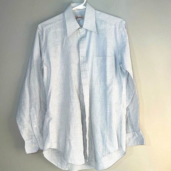 Vintage checked long sleeve button-down shirt size 15.5 - Picture 1 of 8